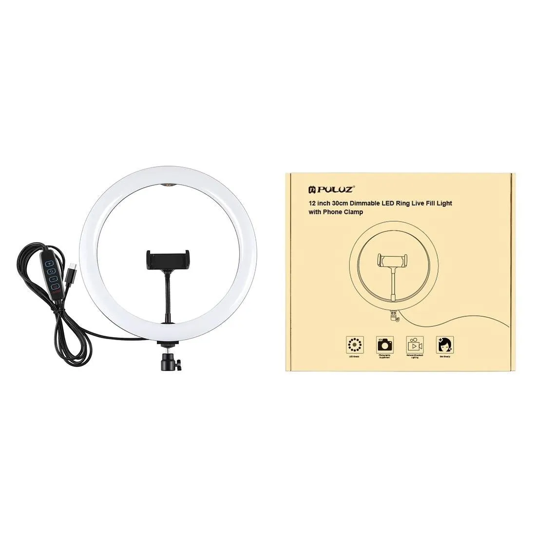11.8" Dual Colour LED Ring Light with Phone Clamp | 3 Modes