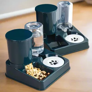 2-in-1 Automatic Cat Feeder & Water Dispenser with Tilted Design