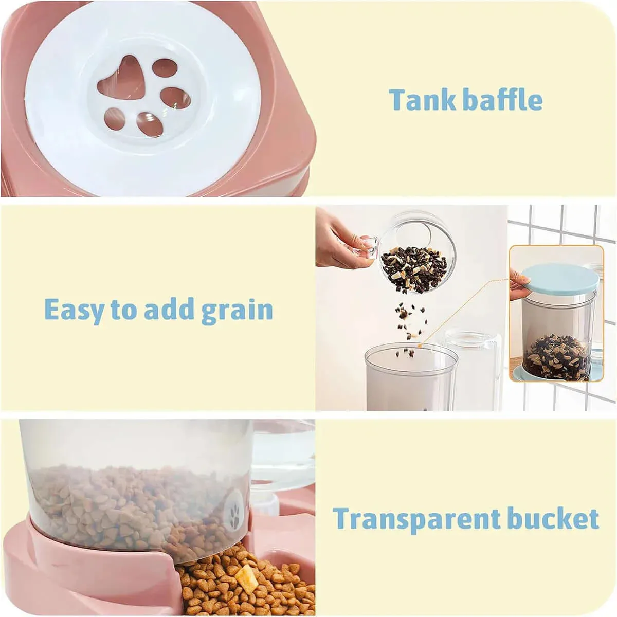 2-in-1 Automatic Cat Feeder & Water Dispenser with Tilted Design