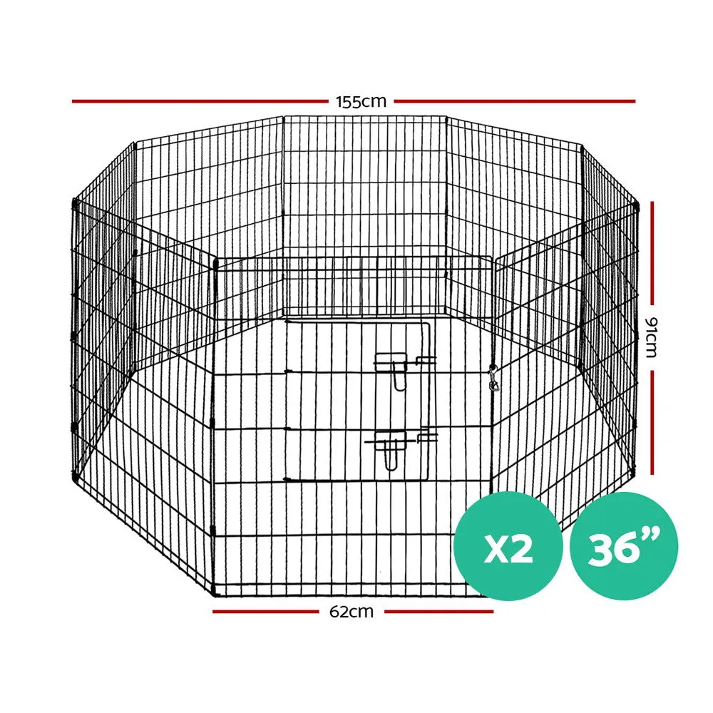2x36" 8 Panel Dog Playpen | Pet Fence Exercise Cage Enclosure Play Pen