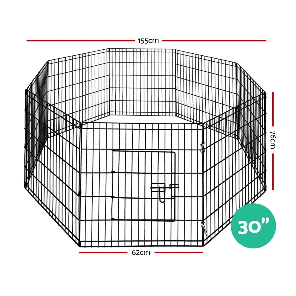 30" 8 Panel Dog Playpen | Pet Fence Exercise Cage Enclosure Play Pen