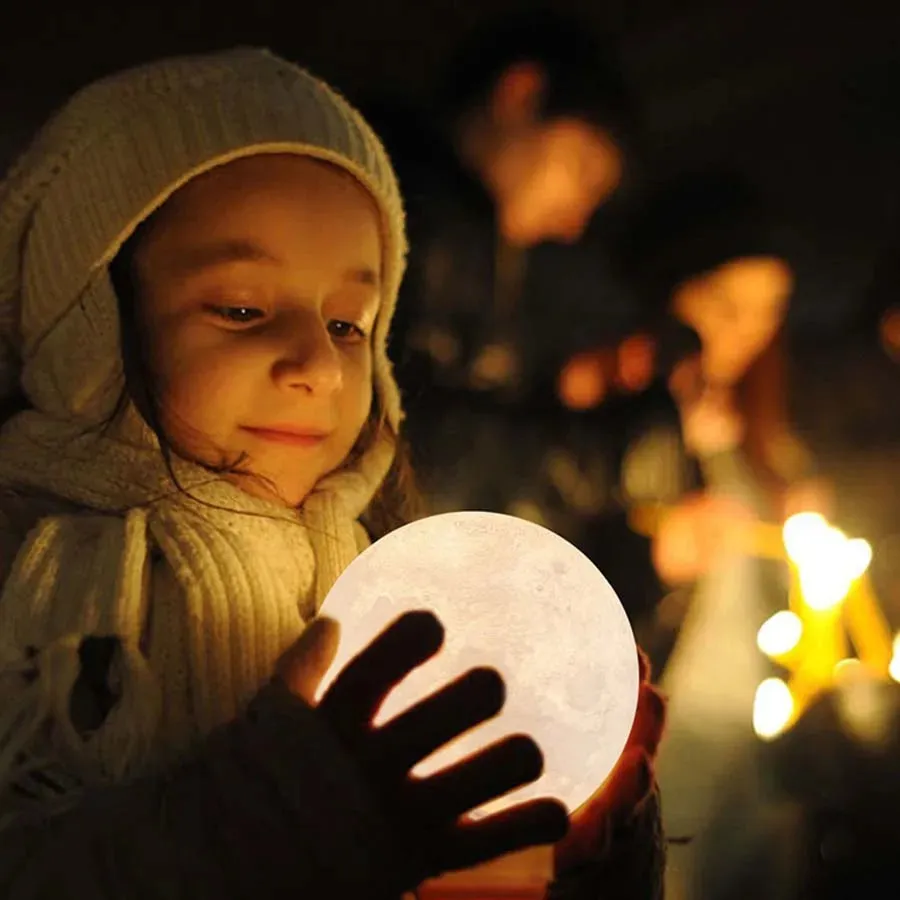 3D Print Rechargeable Moon Lamp LED Night Light