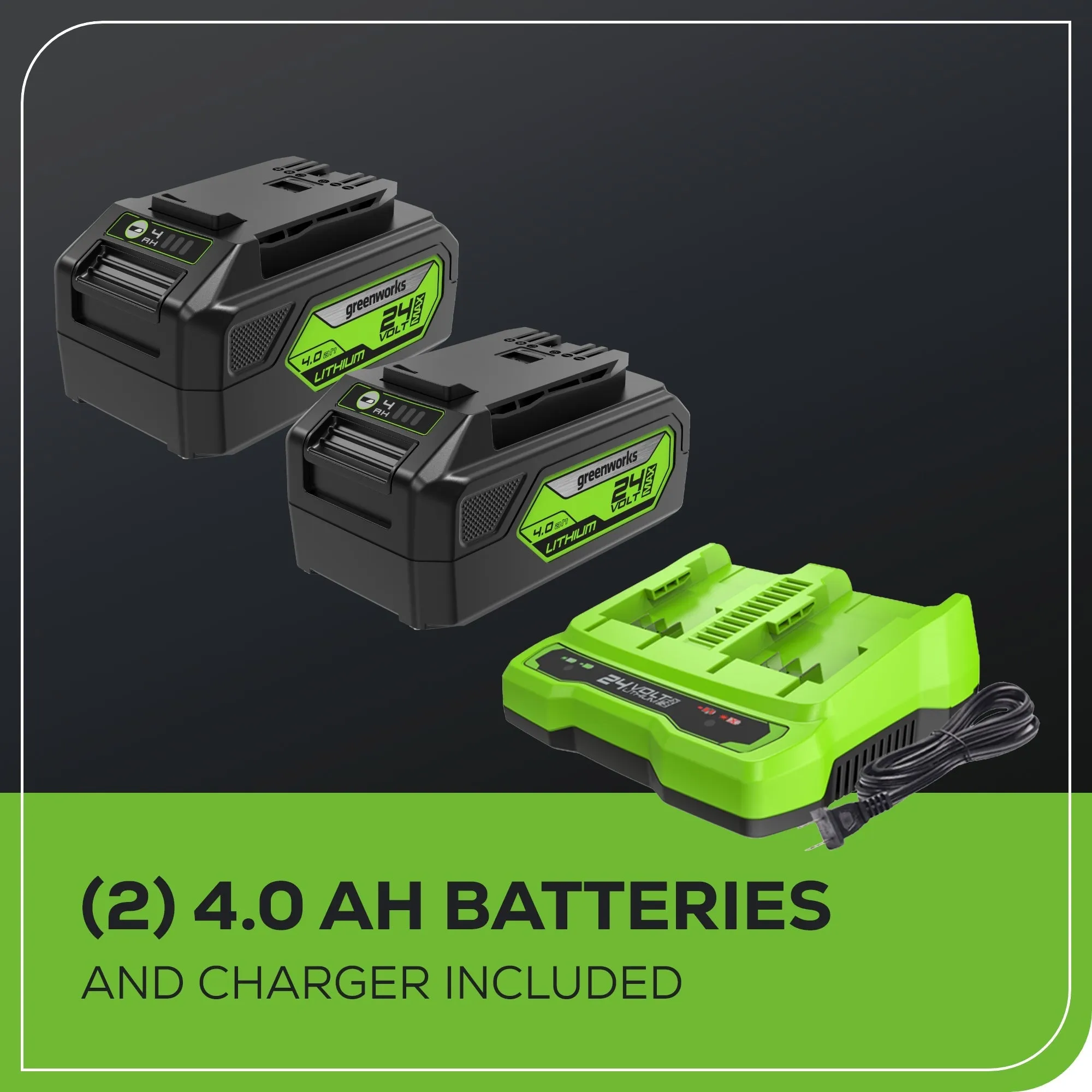 48V (2x24V) 20" Cordless Battery Push Mower 5PC Combo Kit w/ (2) 4.0Ah Batteries & Dual Port Chargers
