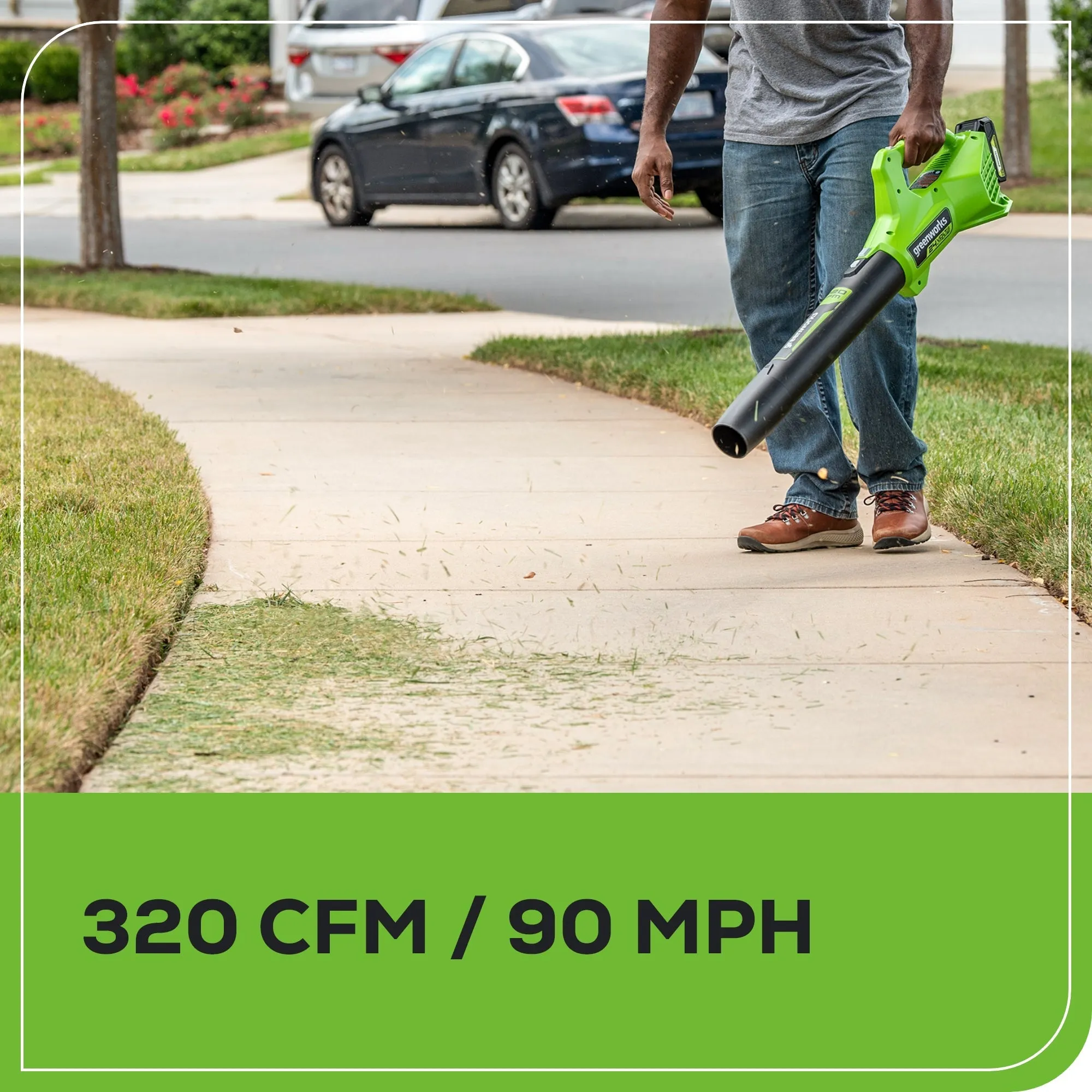 48V (2x24V) 20" Cordless Battery Push Mower 5PC Combo Kit w/ (2) 4.0Ah Batteries & Dual Port Chargers
