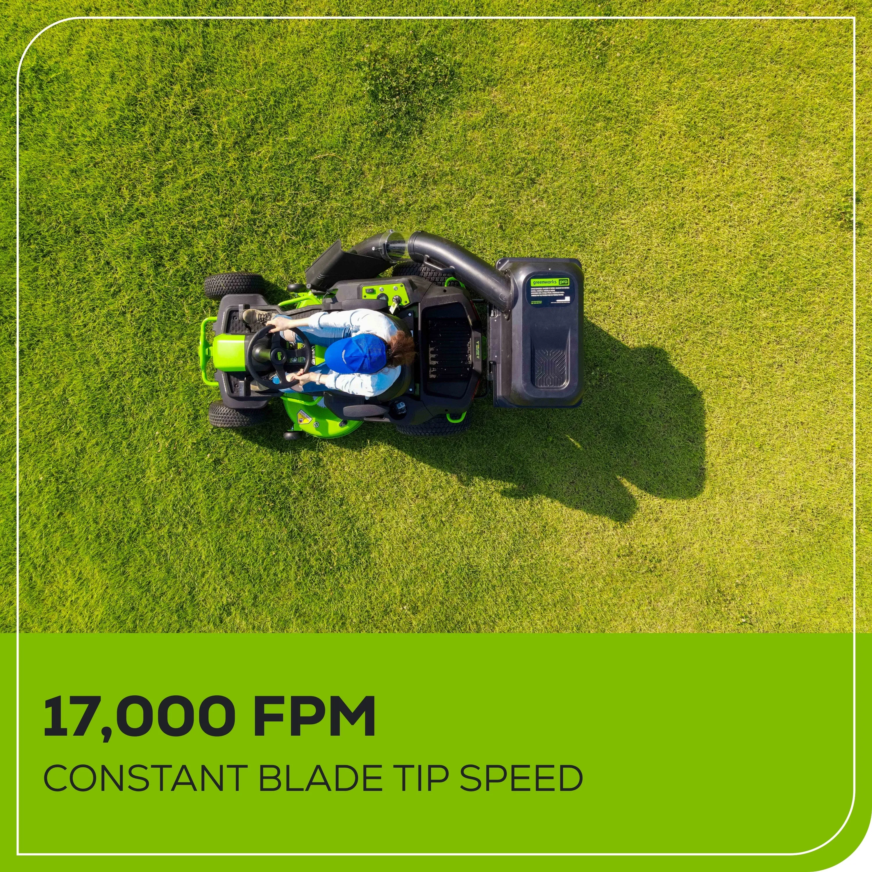 60V 42" Cordless Battery CrossoverT Riding Lawn Mower   Bagger w/ Six (6) 8.0Ah Batteries and Three (3) Dual Port Turbo Chargers