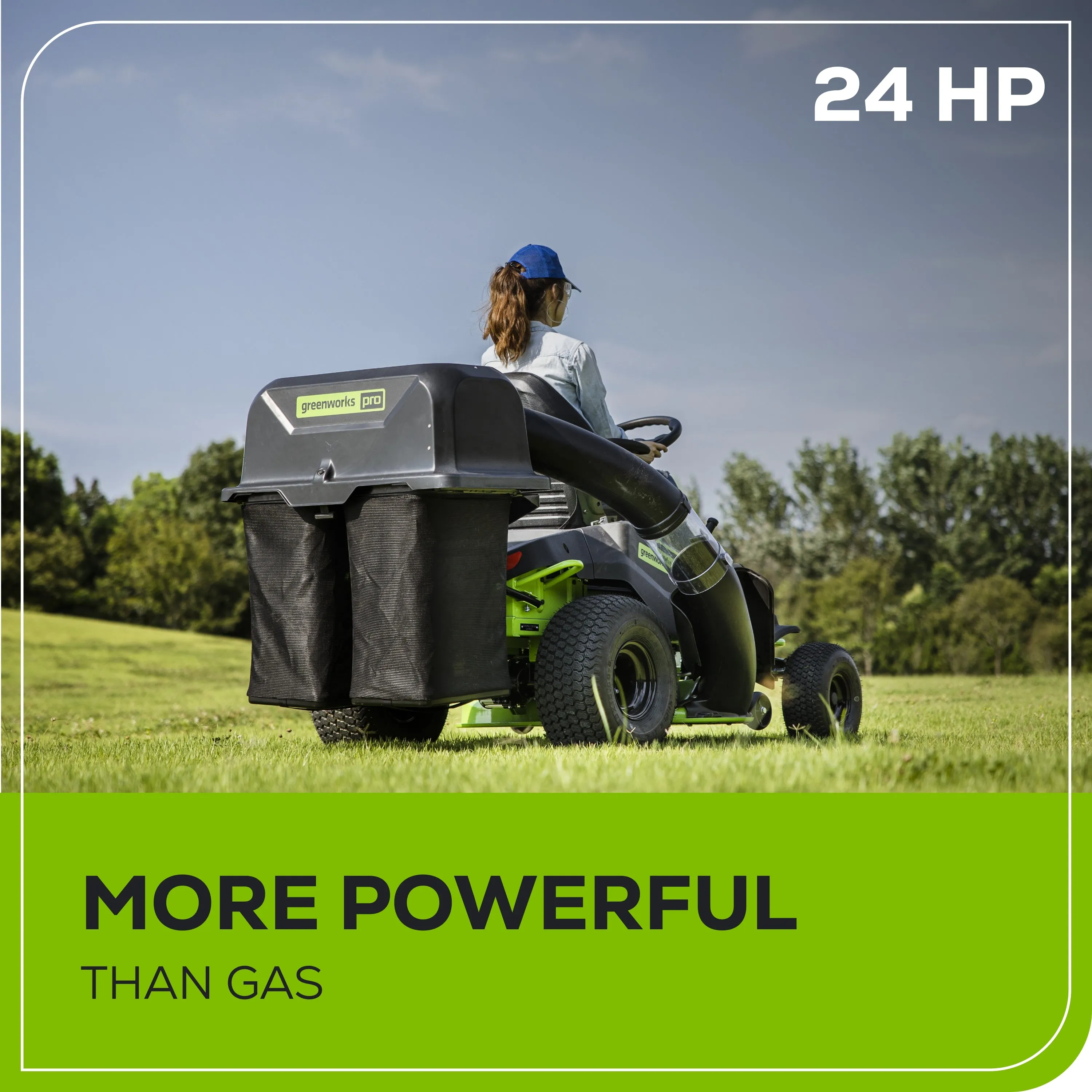 60V 42" Cordless Battery CrossoverT Riding Lawn Mower   Bagger w/ Six (6) 8.0Ah Batteries and Three (3) Dual Port Turbo Chargers