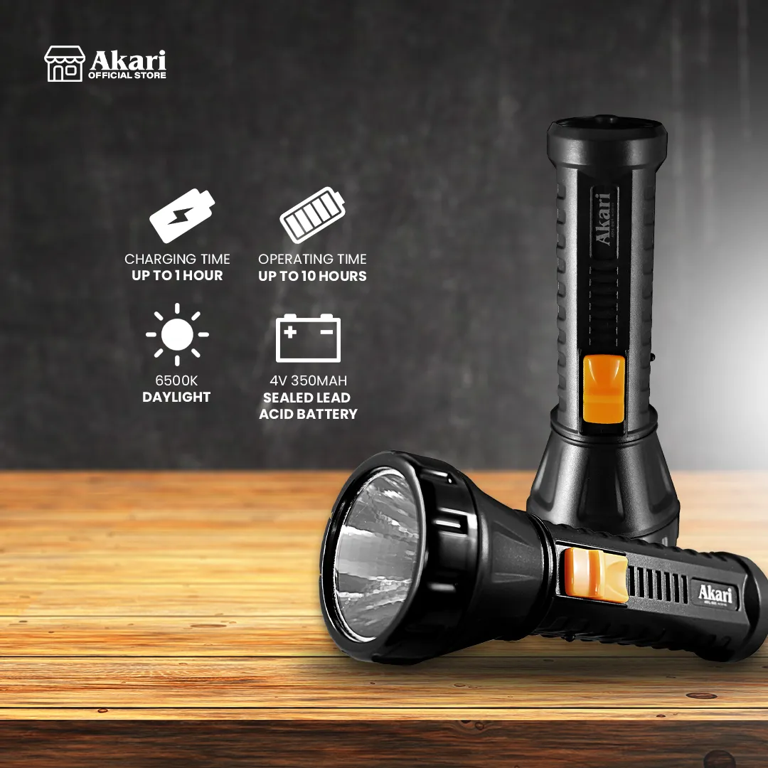 Akari Rechargeable Flashlight 1 Watts (ARFL-8901)