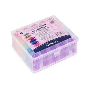 Double Sided Bobbin Box with 50 Colored Bobbins