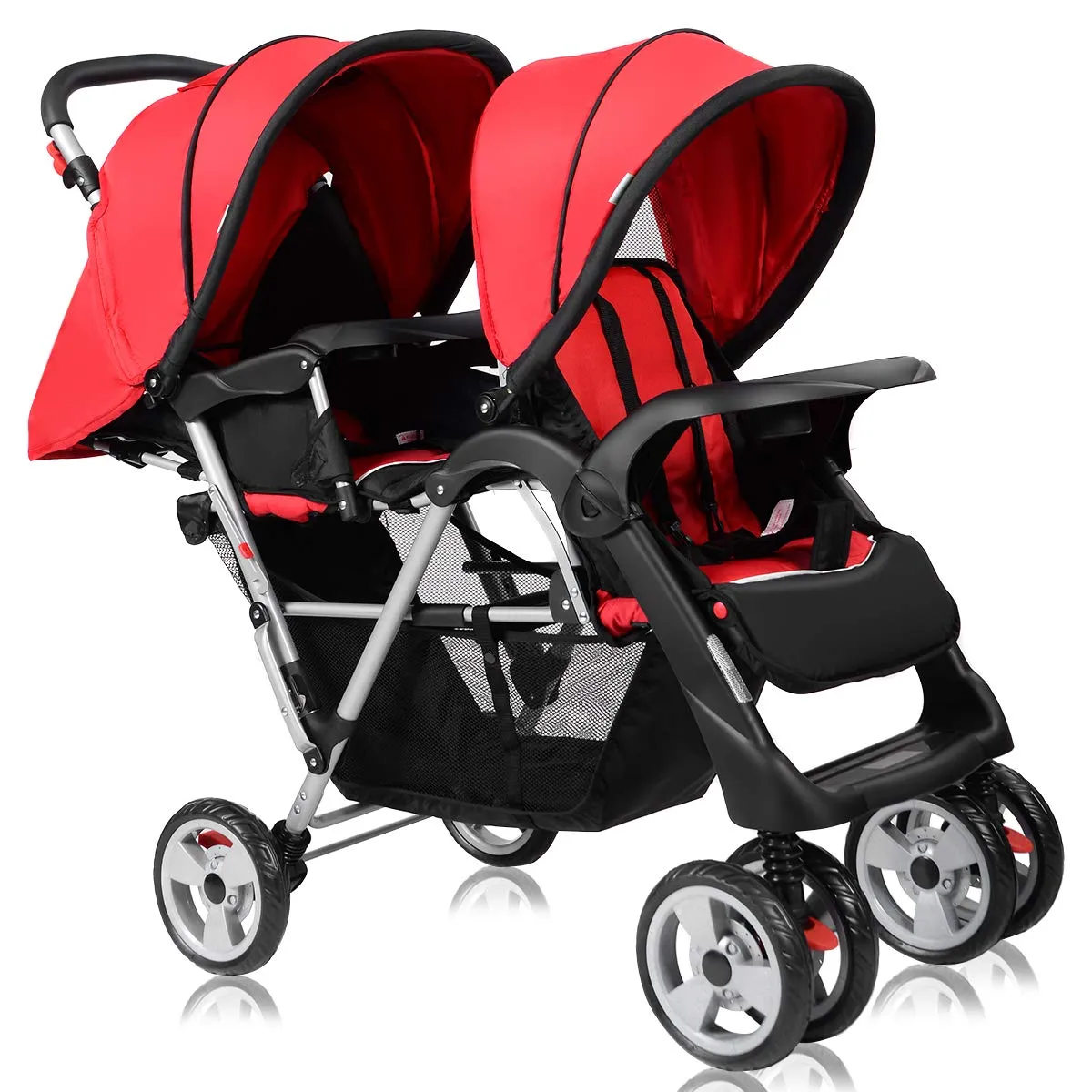 Double Stroller, Twin Tandem Baby Stroller with Adjustable Backrest