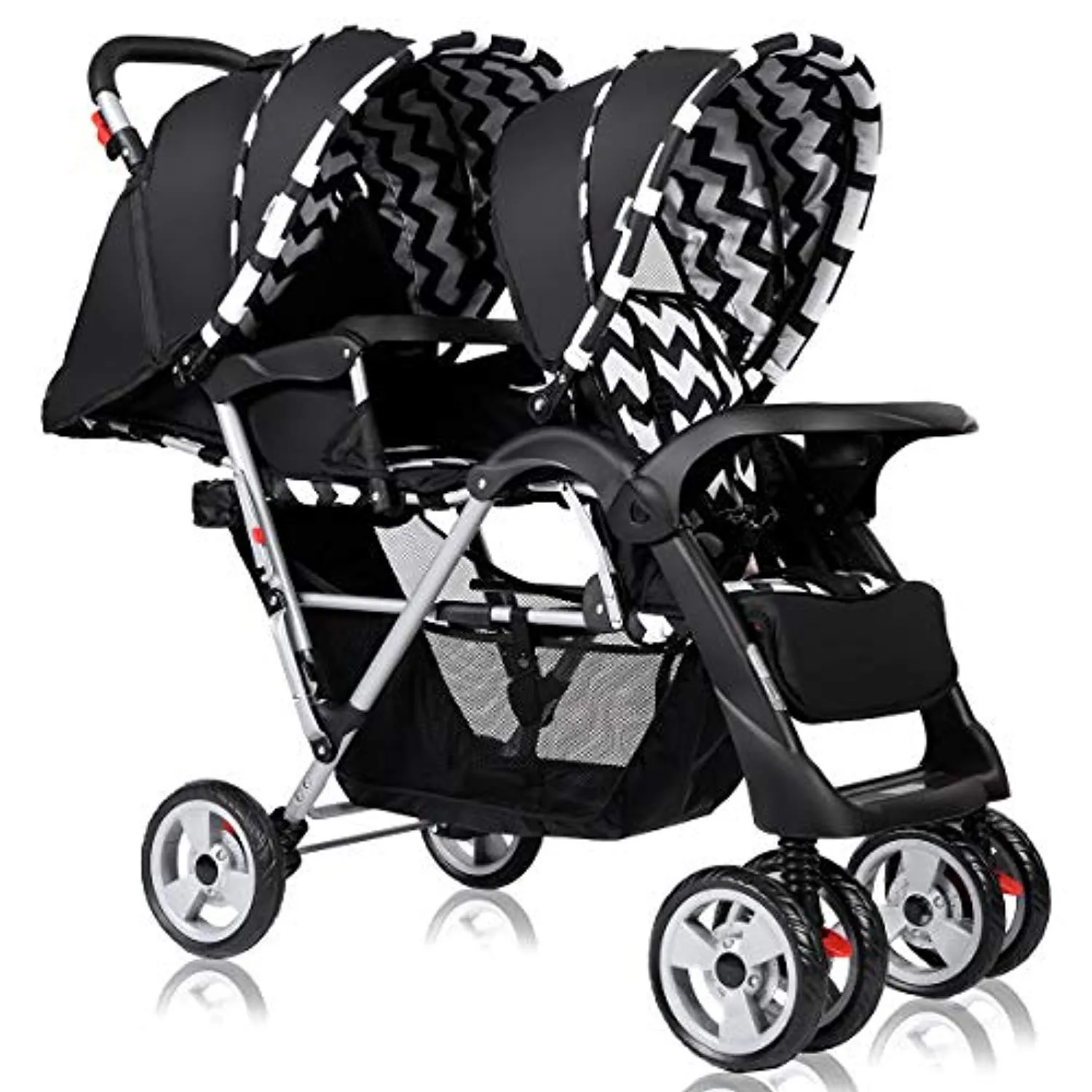 Double Stroller, Twin Tandem Baby Stroller with Adjustable Backrest