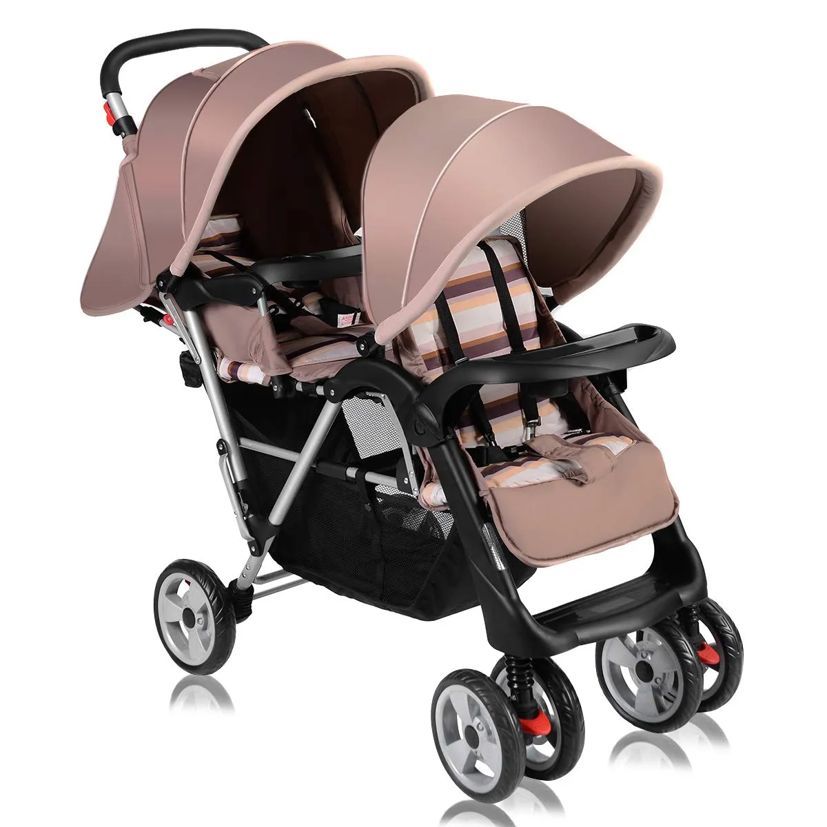 Double Stroller, Twin Tandem Baby Stroller with Adjustable Backrest
