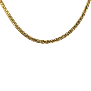 Estate 18k Yellow Gold Woven Link Neck Chain 16"
