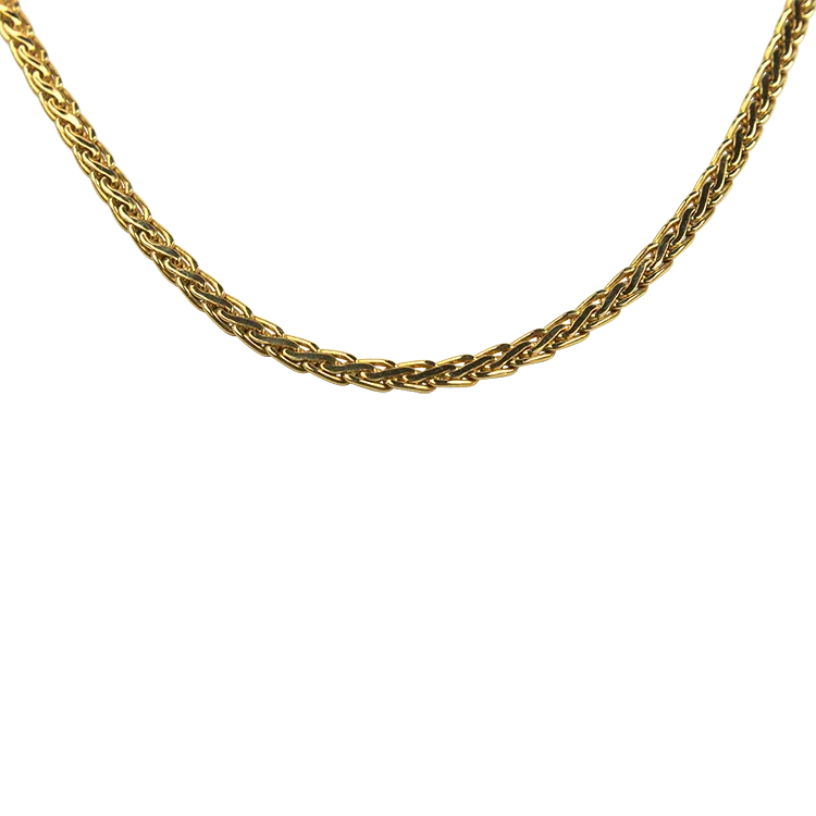 Estate 18k Yellow Gold Woven Link Neck Chain 16"