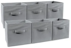 Foldable Storage Cubes, 6 Pcs (Gray)  Closet Organizer Storage Basket/Box/Bin