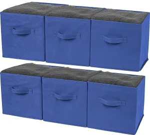 Foldable Storage Cubes, 6 Pcs (Royal Blue) Closet Organizer Storage Basket/Box