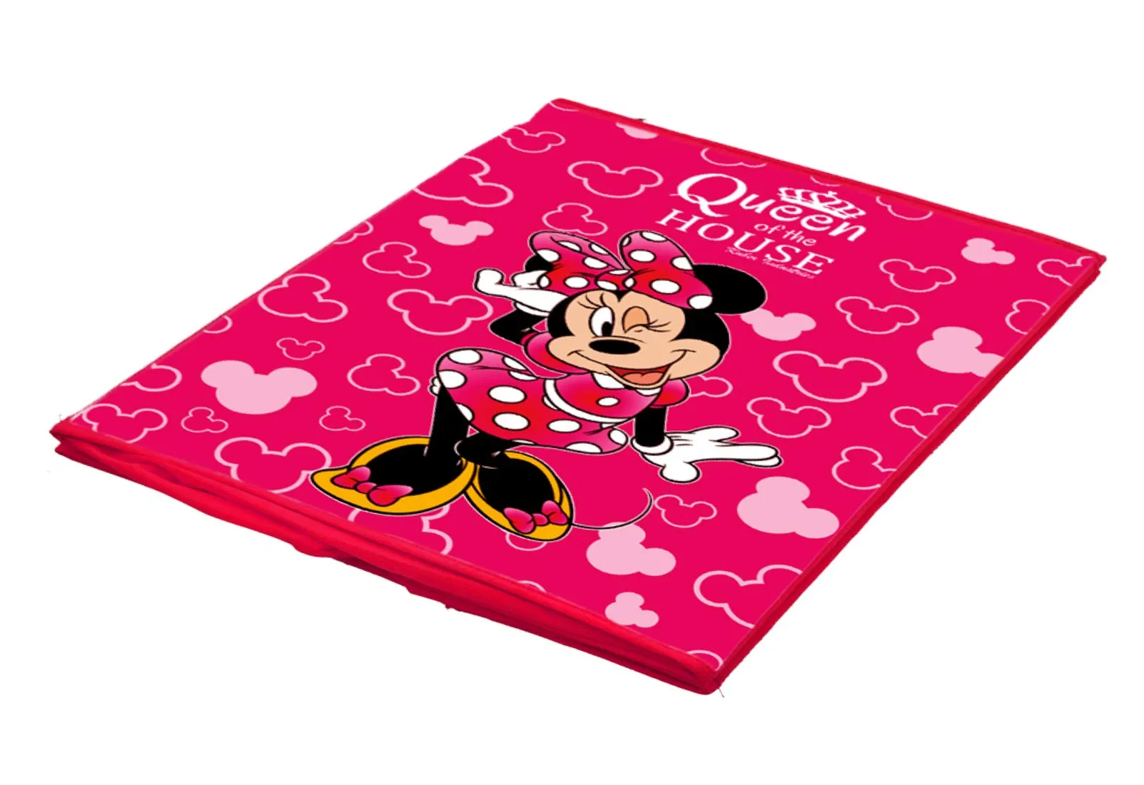 Heart Home Disney Minnie Print Non Woven Fabric Foldable Cubes Storage Box with Handle, Extra Large (Pink)-HHEART16159