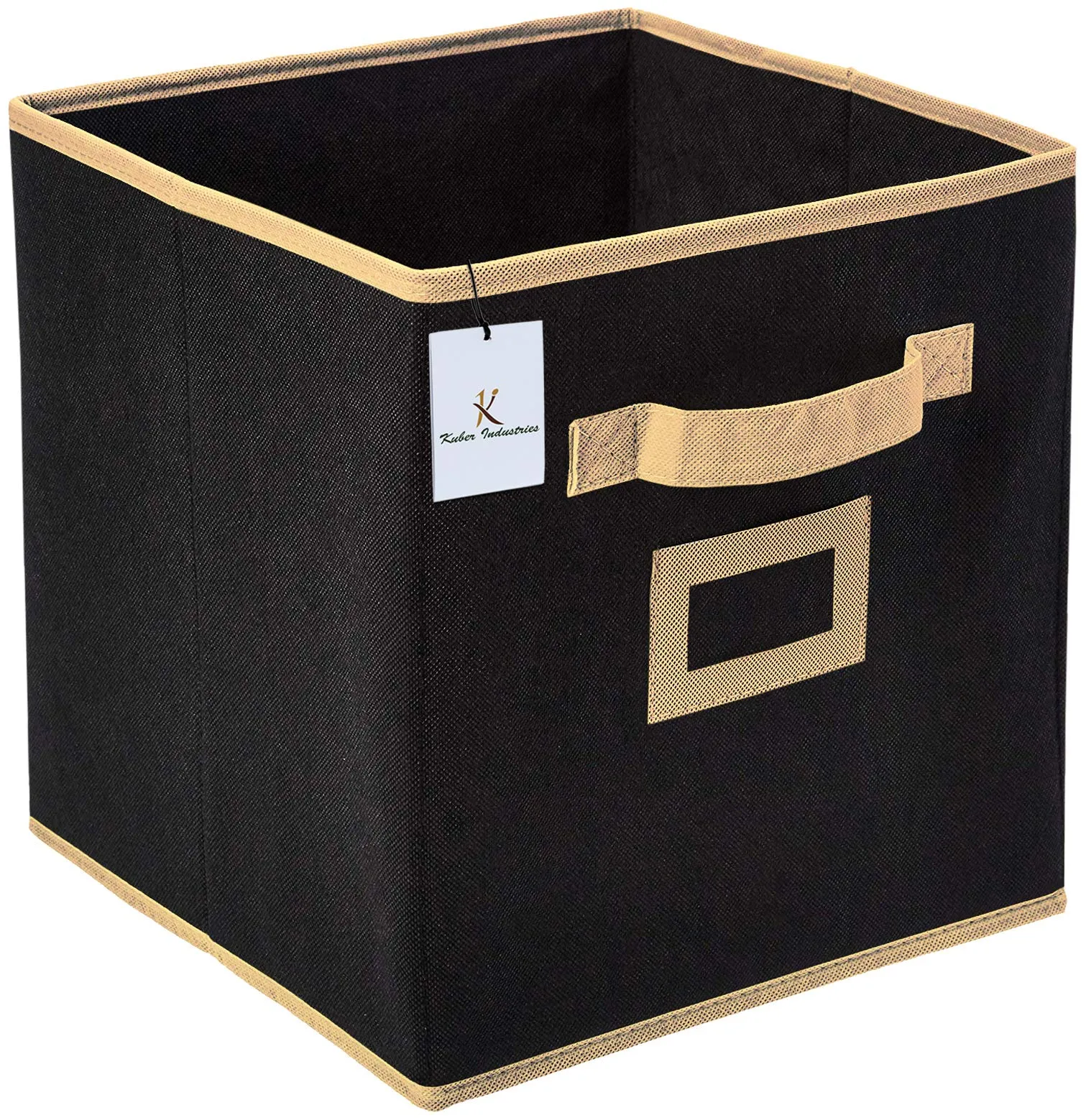 Kuber Industries Non Woven 2 Piece Shirt Stacker Wardrobe Organizer and 1 Piece Small Foldable Storage Organiser Cubes/Boxes (Black) -CTKTC038339