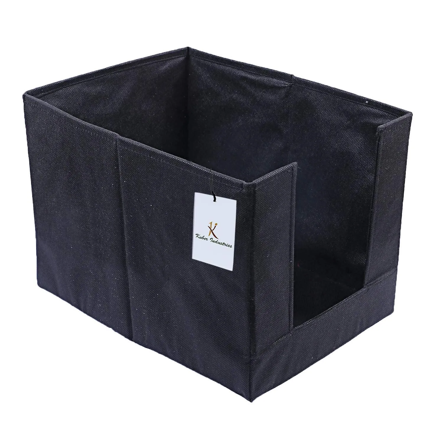 Kuber Industries Non Woven 2 Piece Shirt Stacker Wardrobe Organizer and 1 Piece Small Foldable Storage Organiser Cubes/Boxes (Black) -CTKTC038339