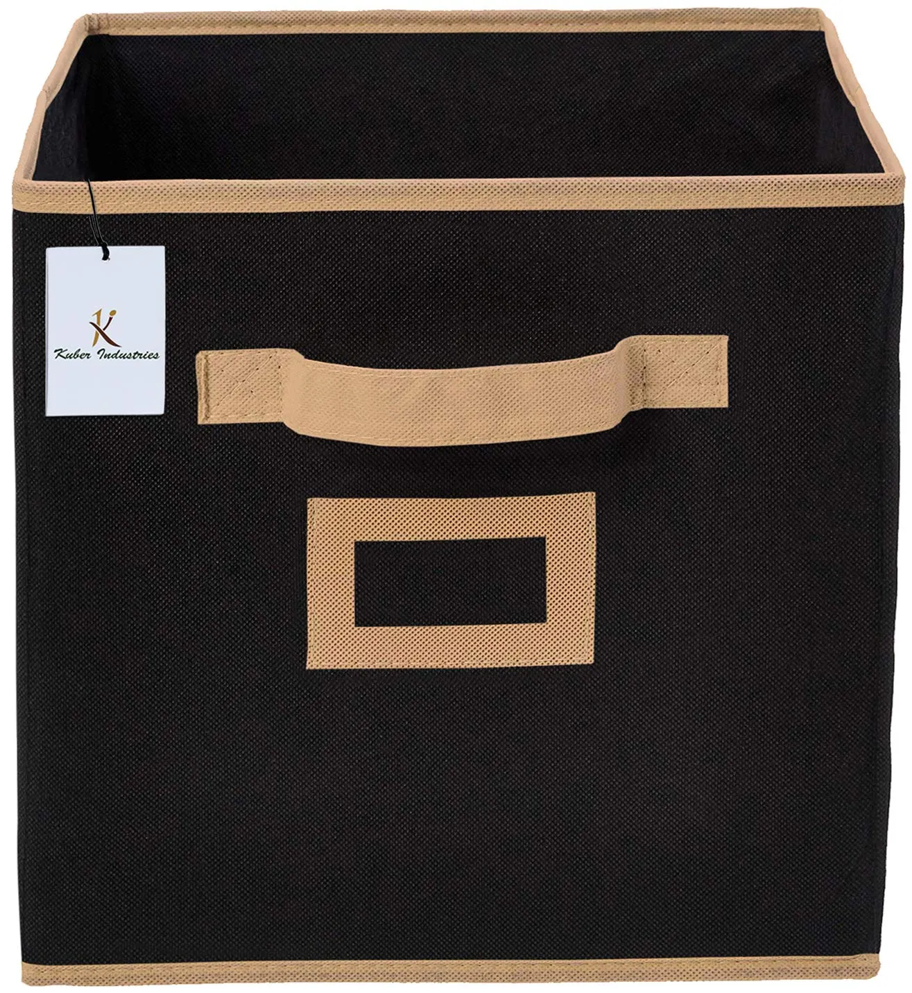 Kuber Industries Non Woven 2 Piece Shirt Stacker Wardrobe Organizer and 1 Piece Small Foldable Storage Organiser Cubes/Boxes (Black) -CTKTC038339