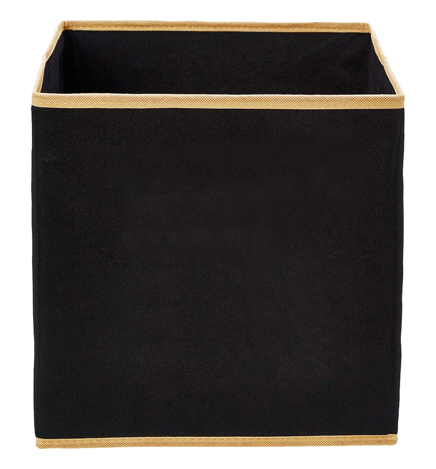 Kuber Industries Non Woven 2 Pieces Large Foldable Storage Organiser Cubes/Boxes (Black) - CTKTC035216
