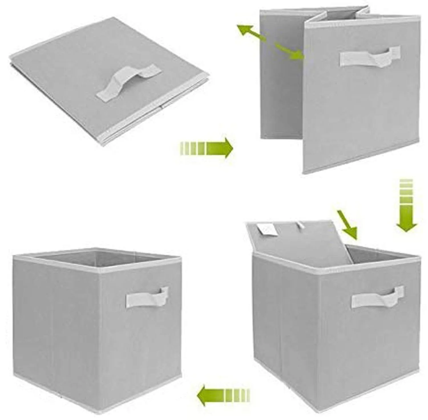 Kuber Industries Non Woven 2 Pieces Large Foldable Storage Organiser Cubes/Boxes (Black) - CTKTC035216