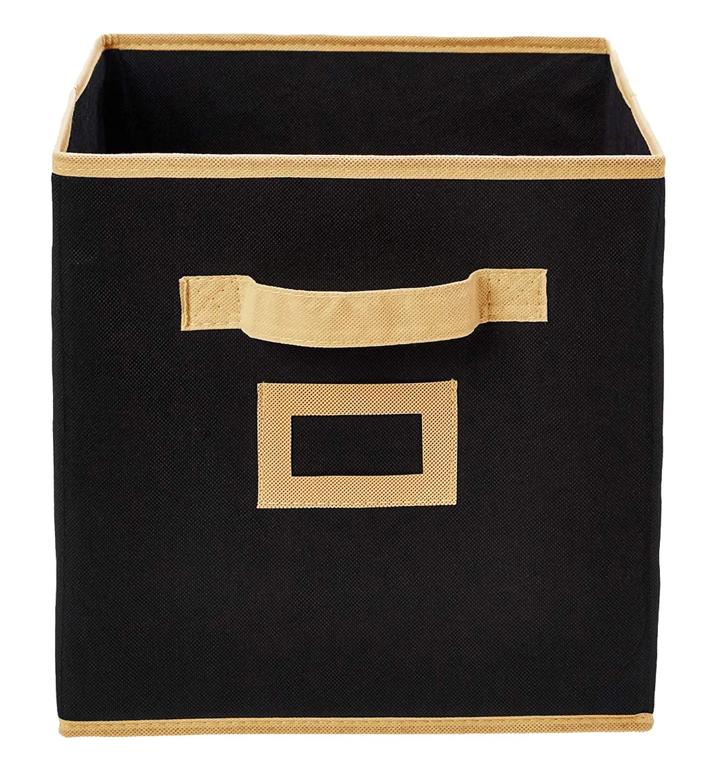 Kuber Industries Non Woven 2 Pieces Large Foldable Storage Organiser Cubes/Boxes (Black) - CTKTC035216