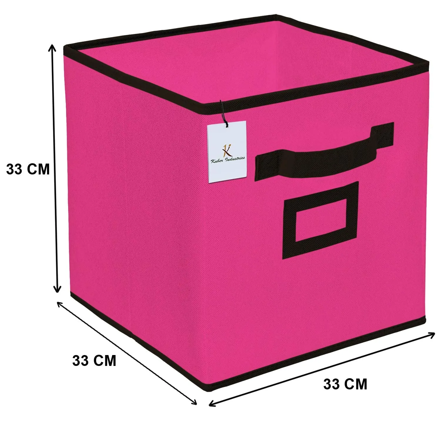 Kuber Industries Non Woven 2 Pieces Large Foldable Storage Organiser Cubes/Boxes (Pink) - CTKTC035237
