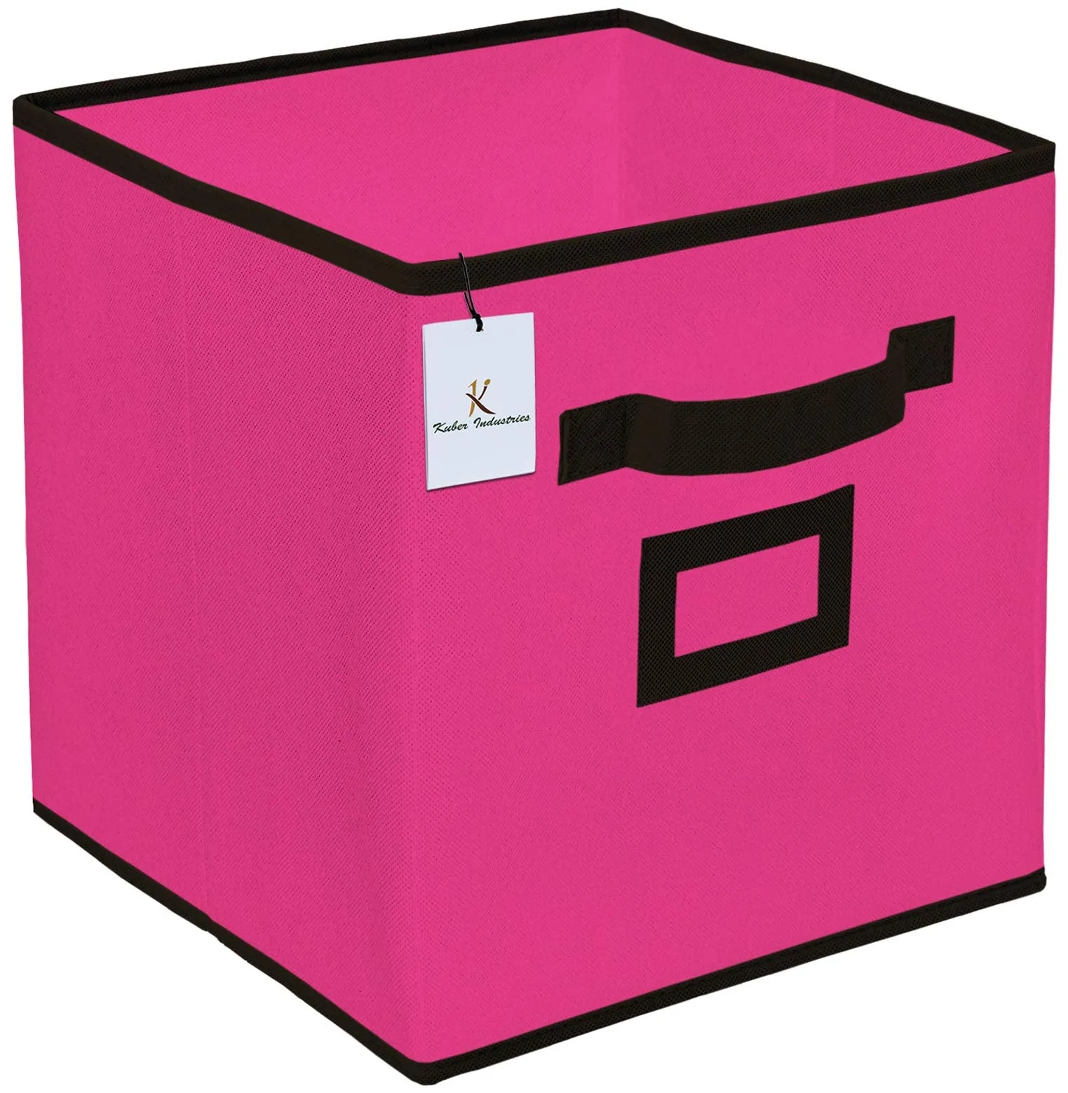 Kuber Industries Non Woven 2 Pieces Large Foldable Storage Organiser Cubes/Boxes (Pink) - CTKTC035237