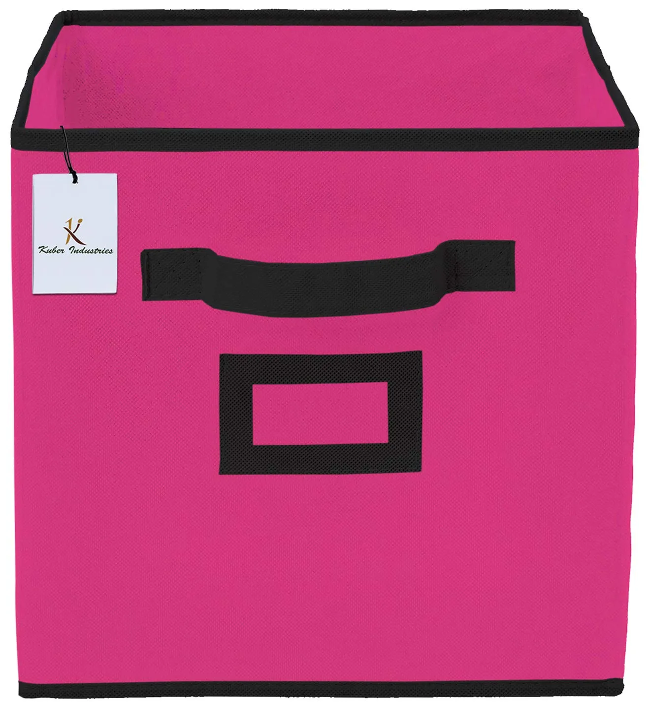 Kuber Industries Non Woven 2 Pieces Large Foldable Storage Organiser Cubes/Boxes (Pink) - CTKTC035237