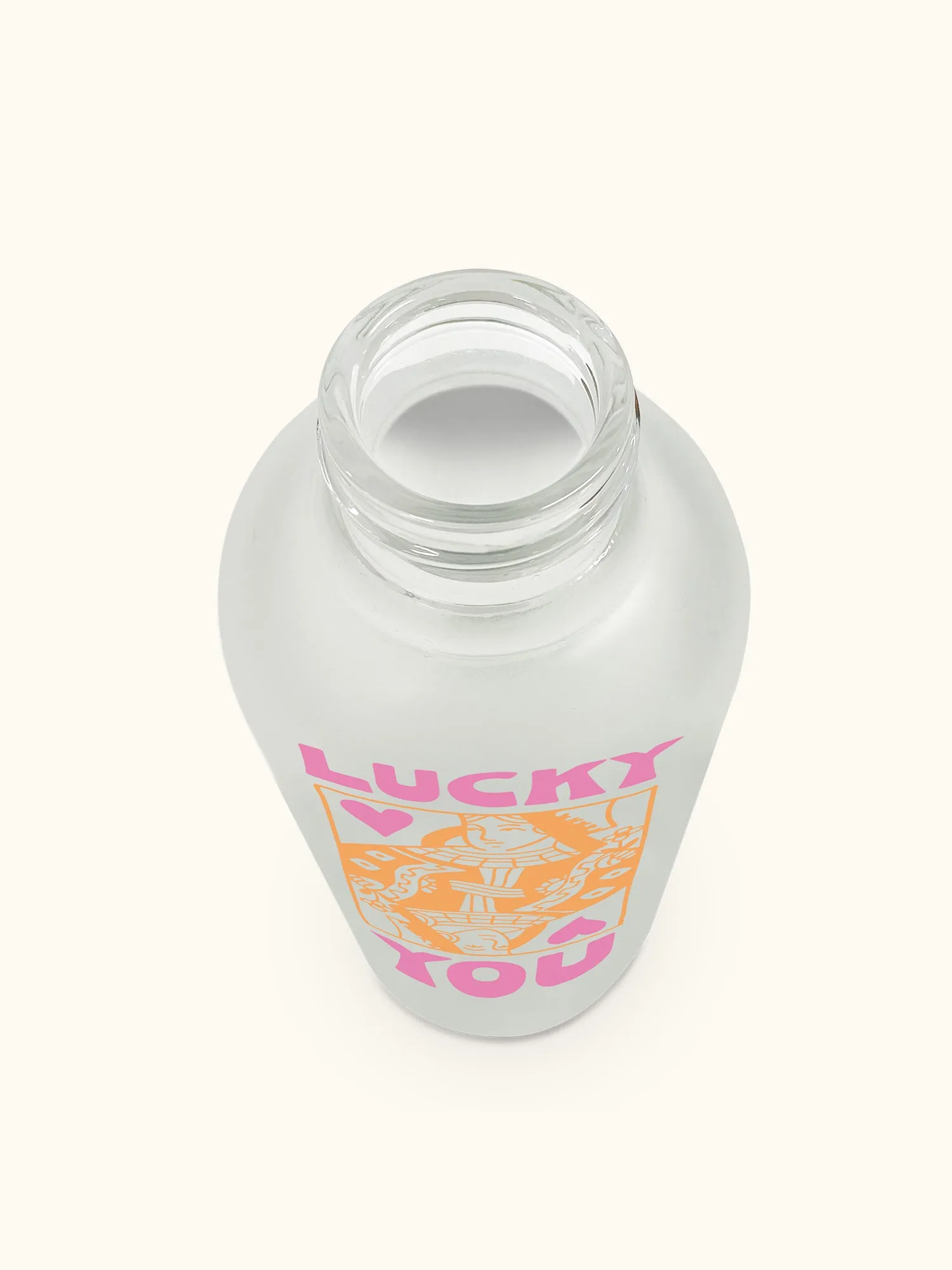 Lucky You Glass Water Bottle with Straw