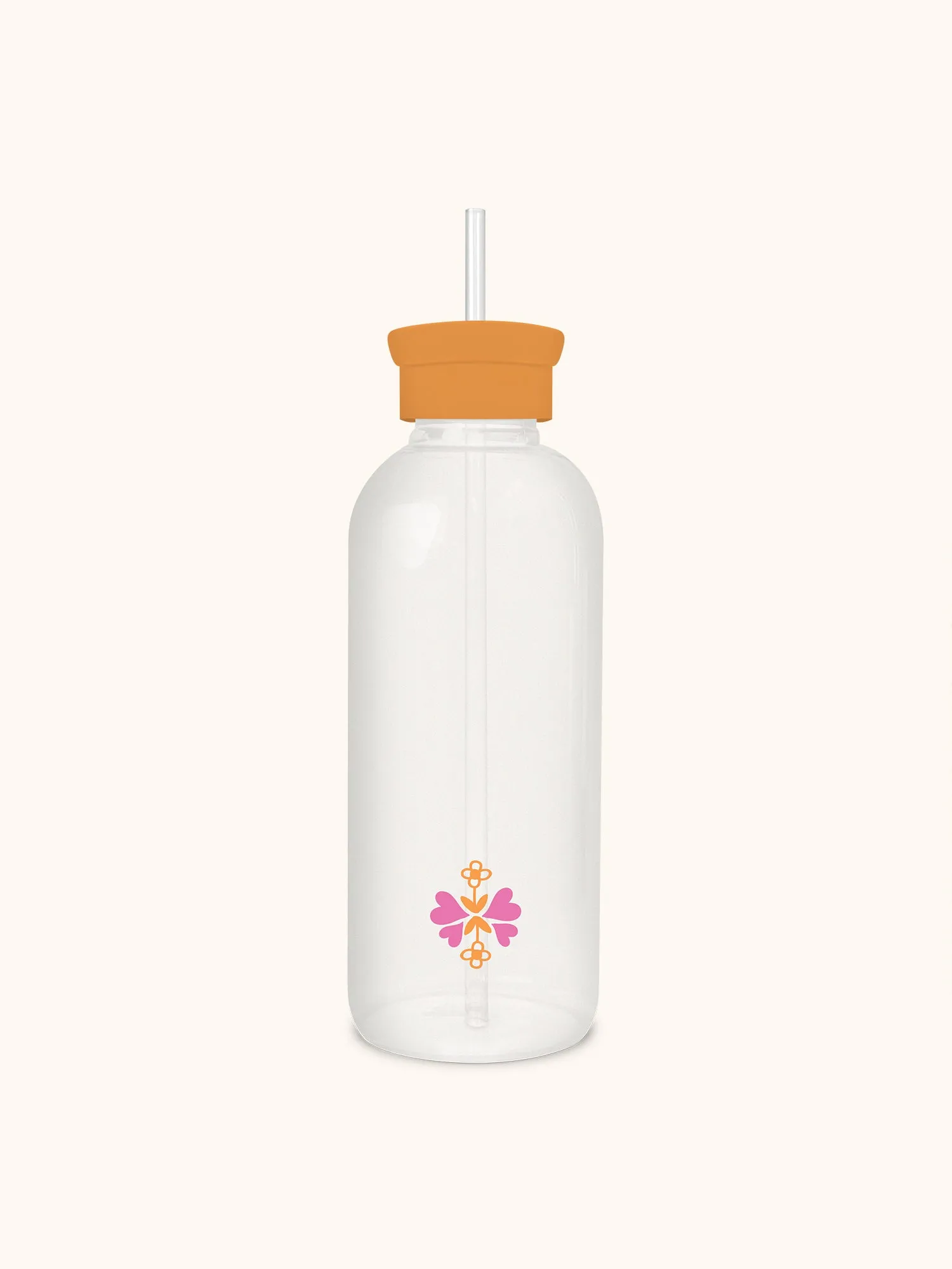 Lucky You Glass Water Bottle with Straw