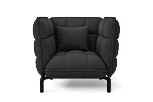 Modica Armchair Black Linen Fabric