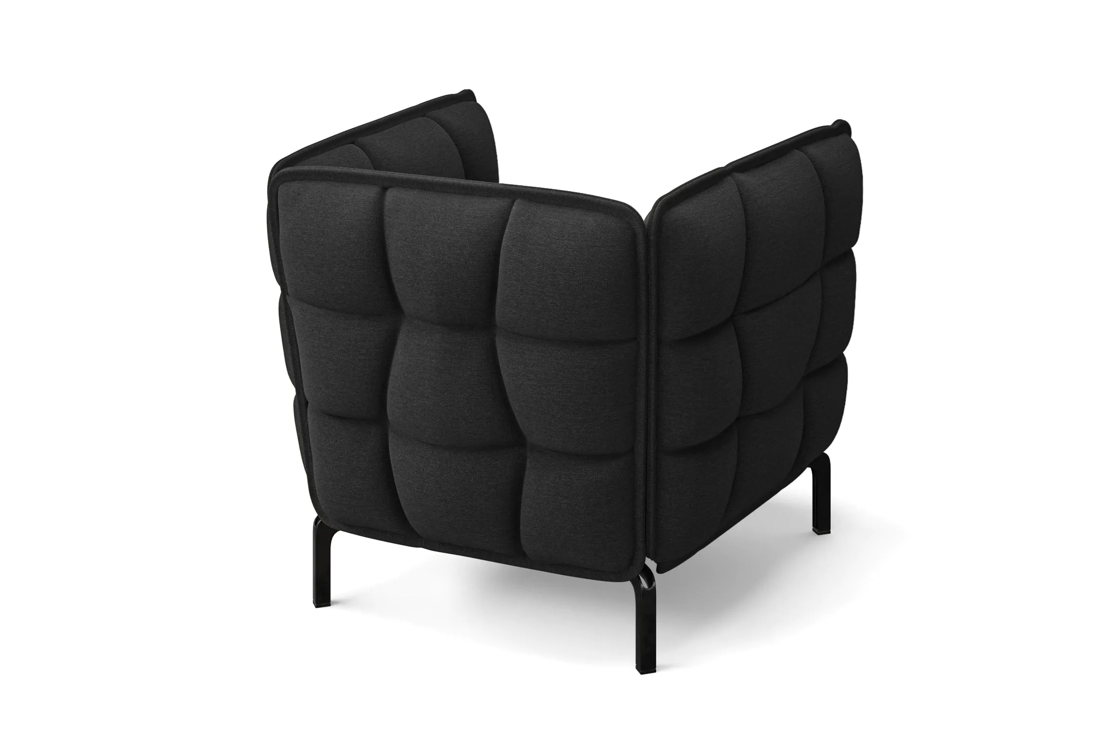 Modica Armchair Black Linen Fabric