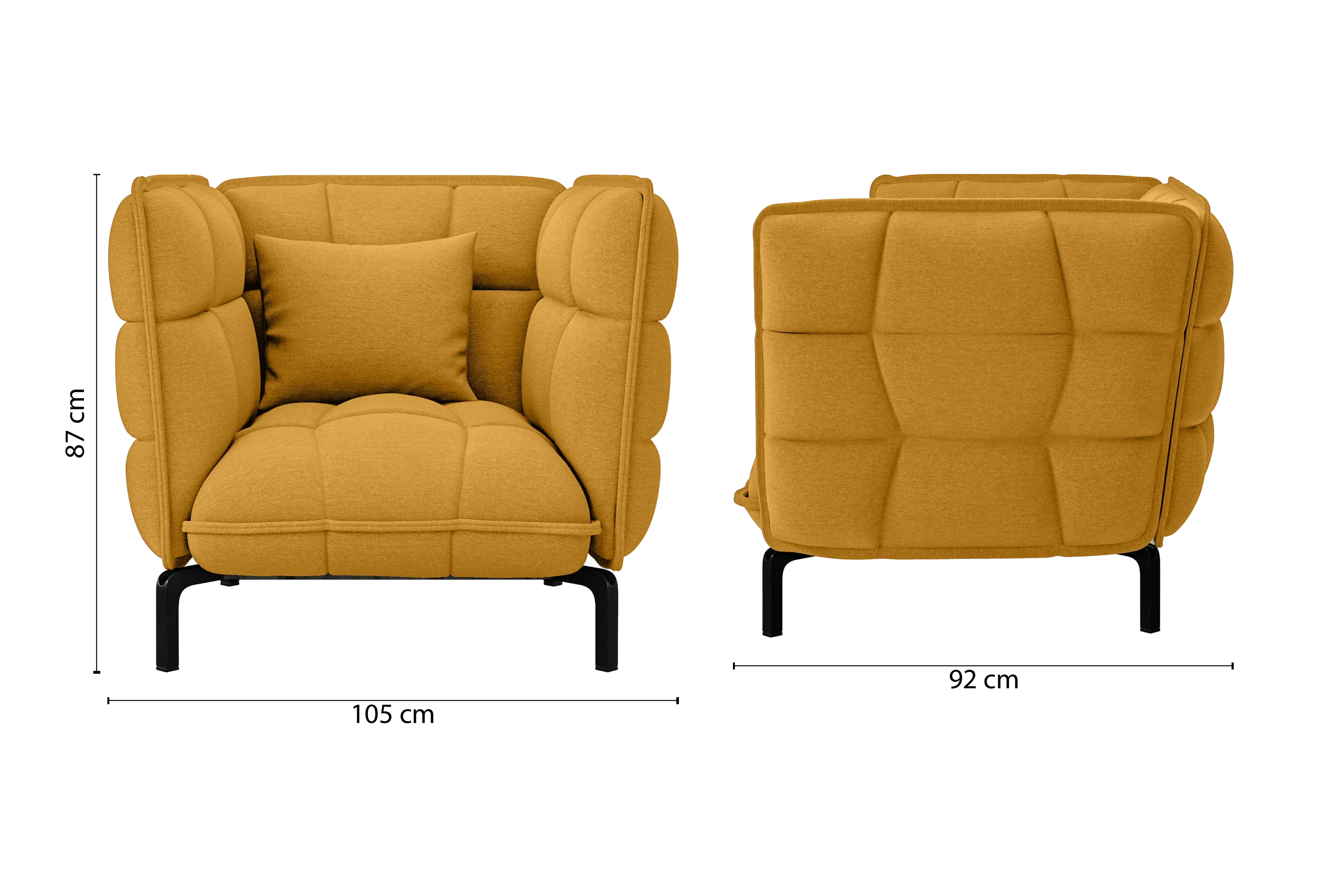 Modica Armchair Yellow Linen Fabric
