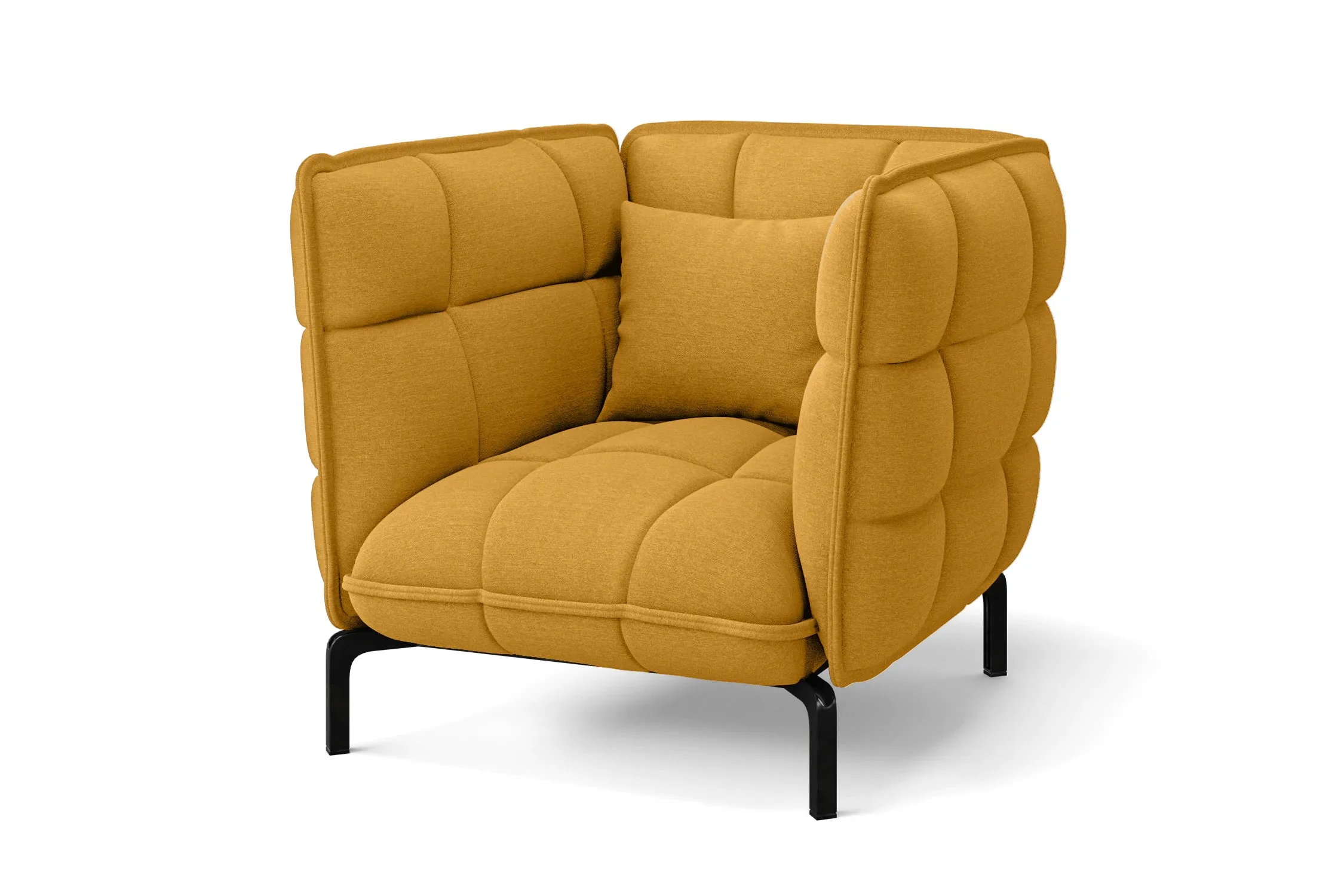 Modica Armchair Yellow Linen Fabric
