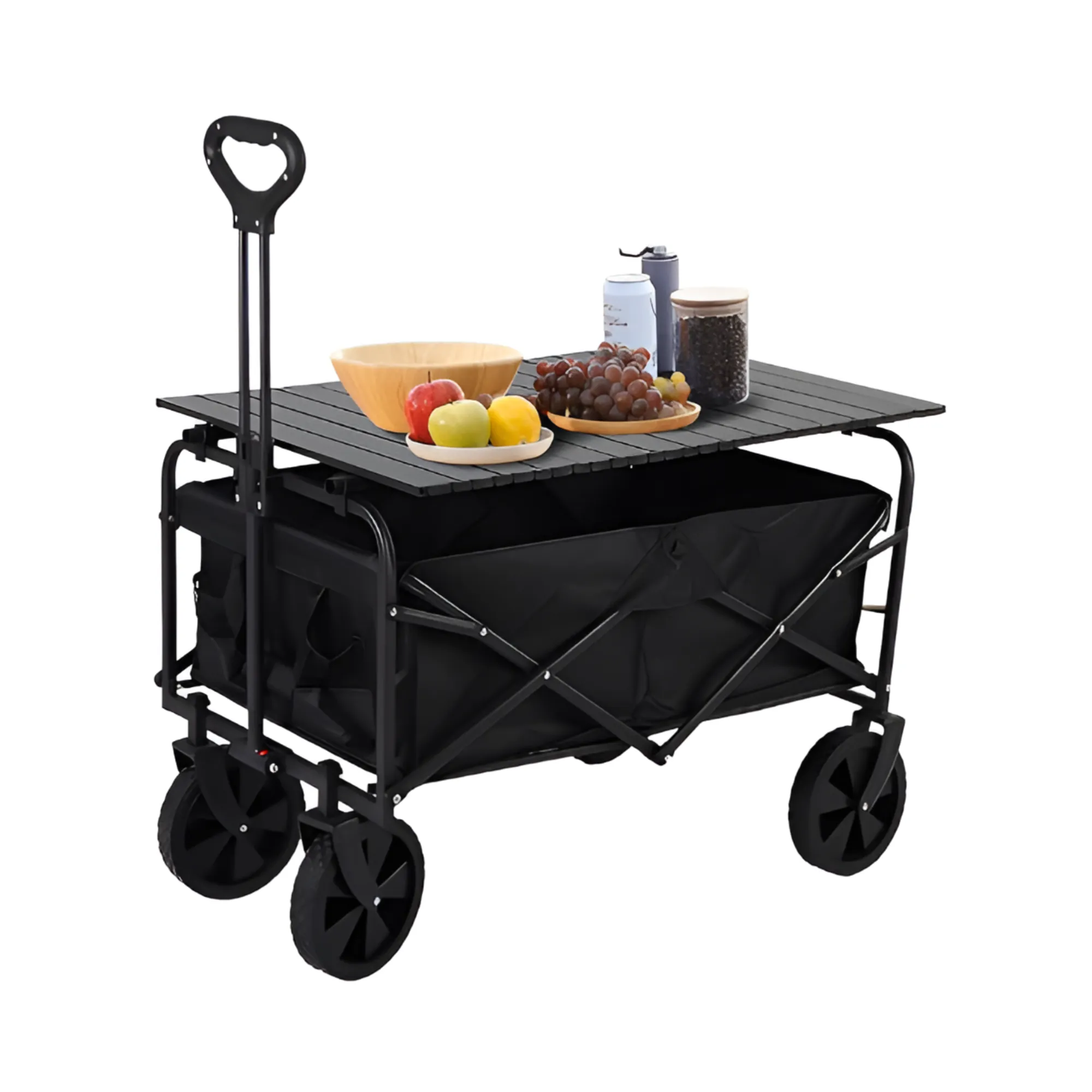 Multifunctional Portable Foldable Outdoor Camping Trolley with Tabletop
