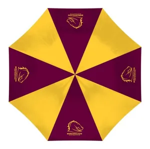 NRL Compact Umbrella - Broncos Compact - Rain - Glovebox - 60cm Length W17cm