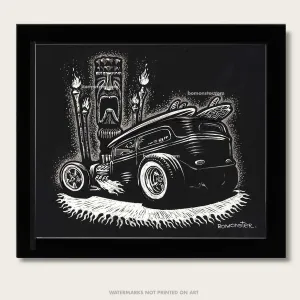 Original Rat Rod Art "Tiki Flame #2"