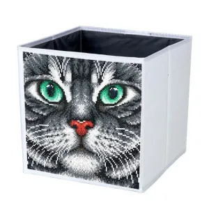 "Cat" Crystal Art Folding Storage Box 30x30cm