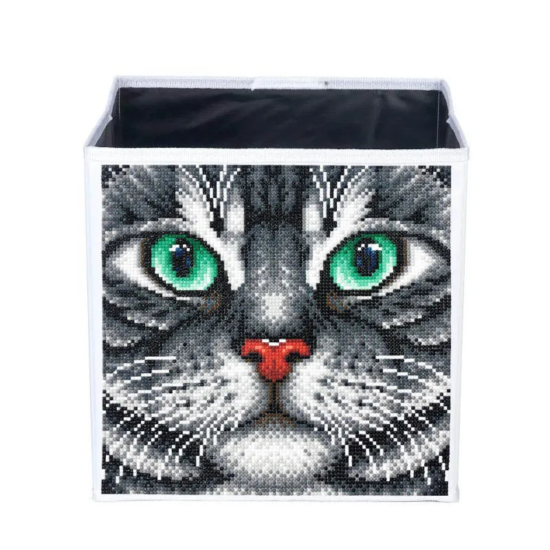 "Cat" Crystal Art Folding Storage Box 30x30cm