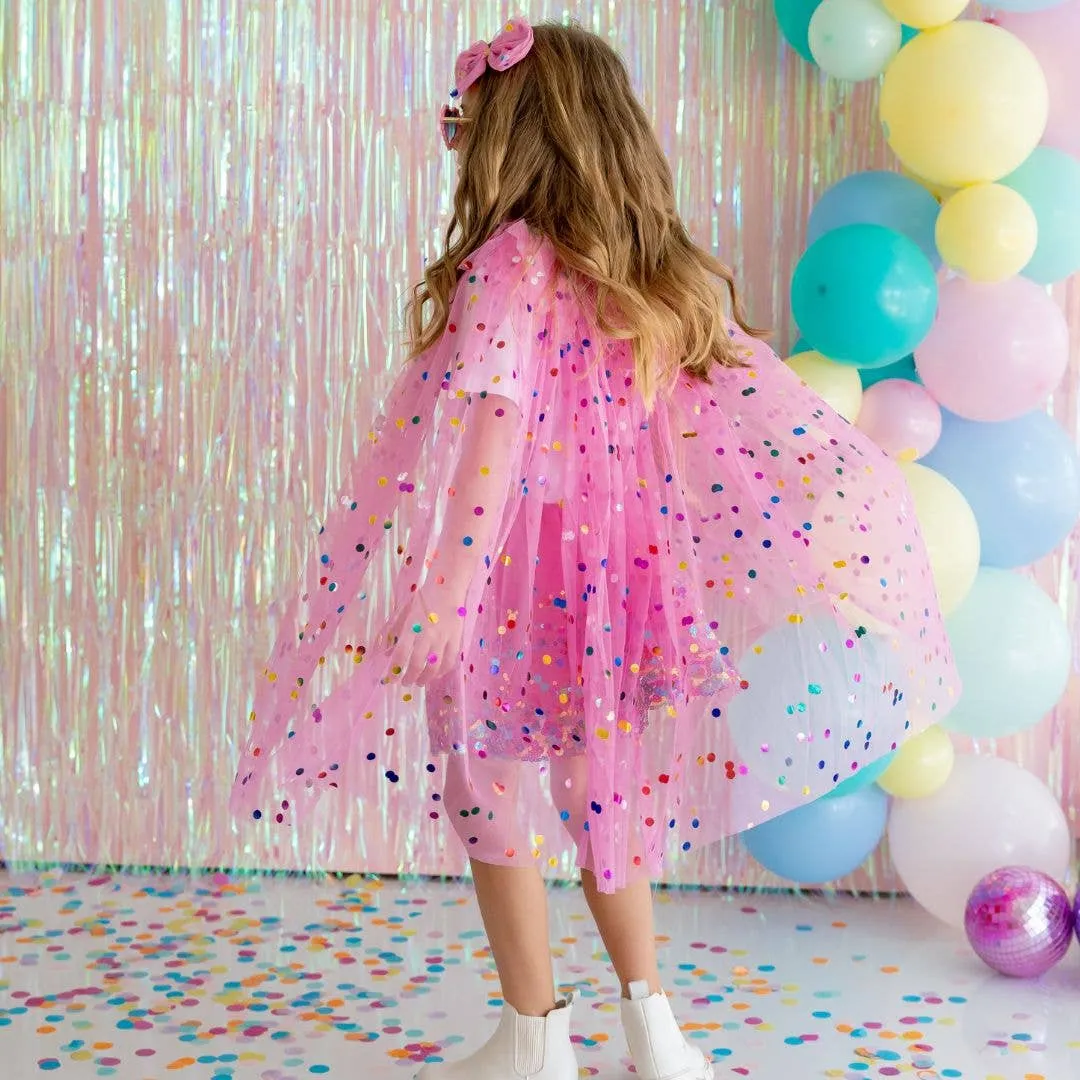 Raspberry Confetti Cape - Kids Dress Up Cape