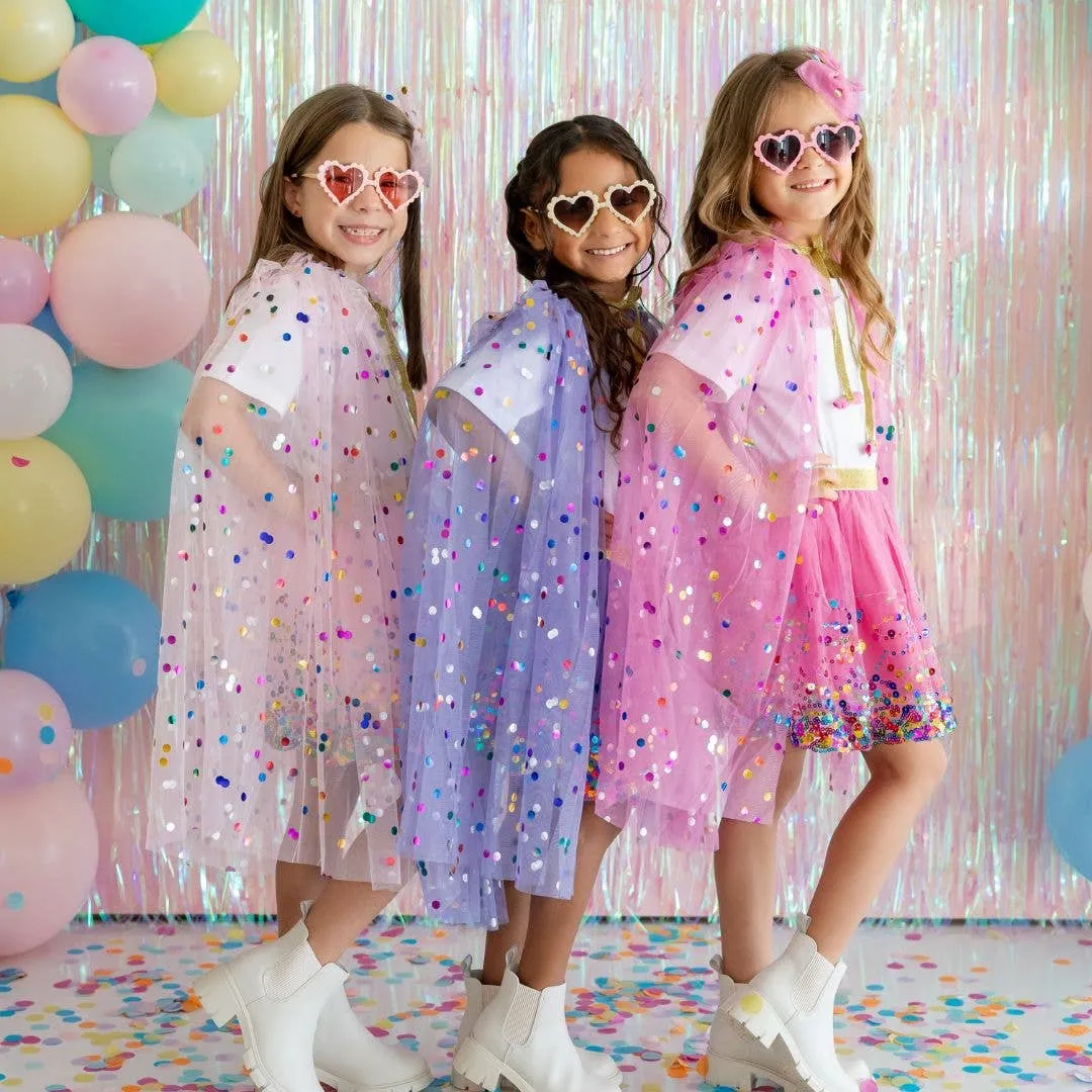 Raspberry Confetti Cape - Kids Dress Up Cape