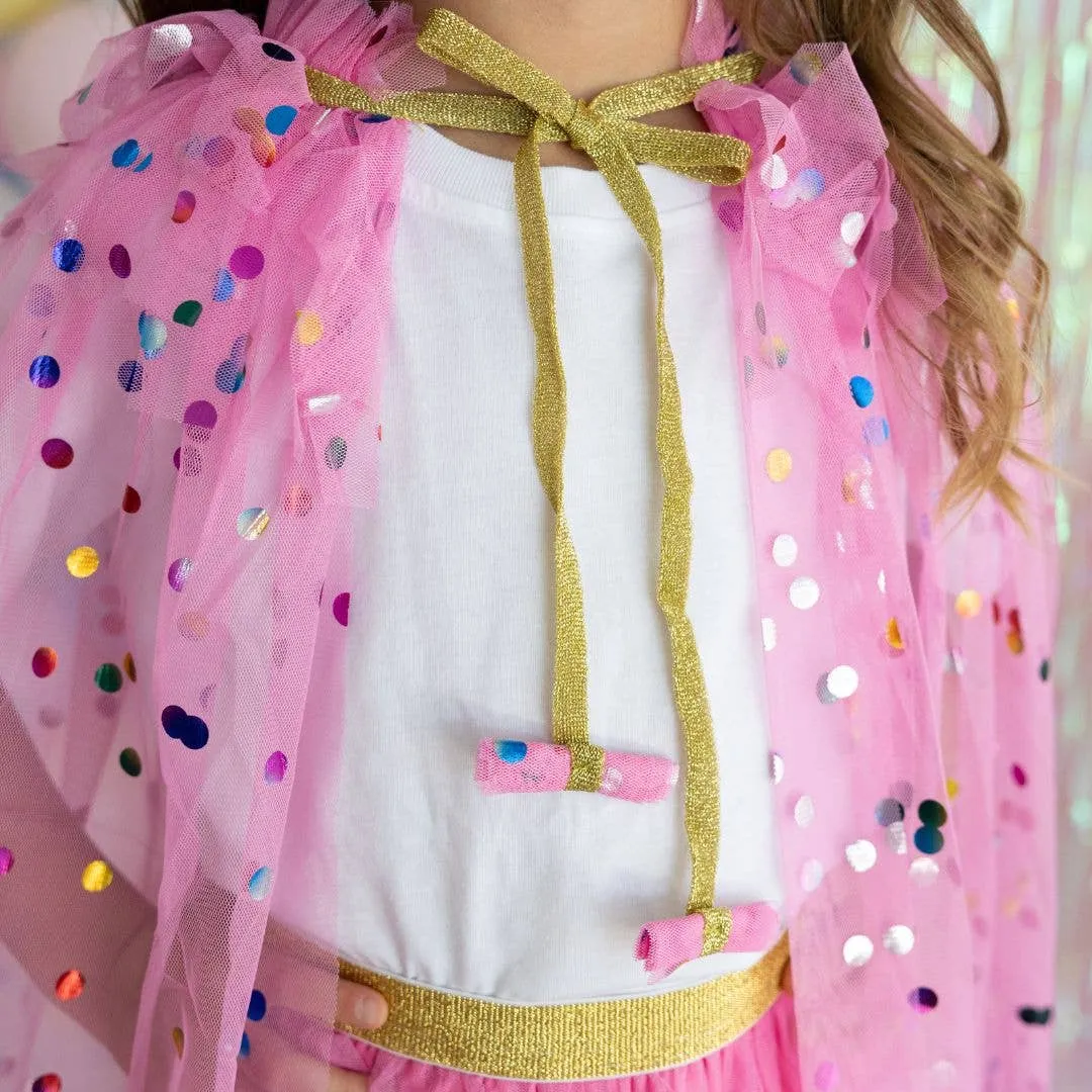 Raspberry Confetti Cape - Kids Dress Up Cape