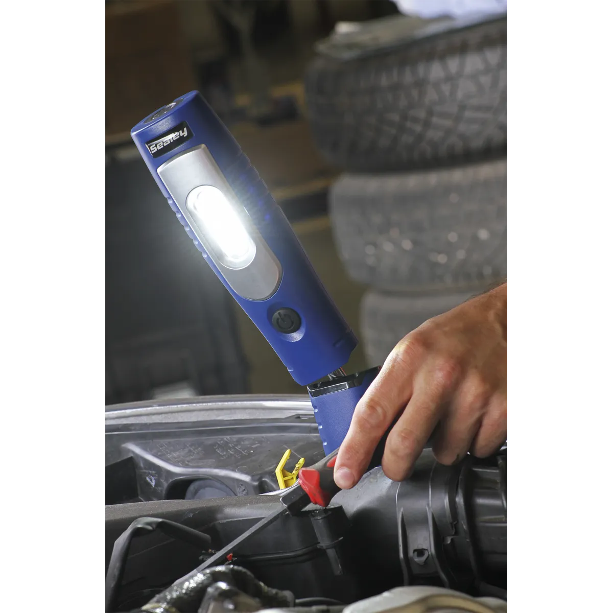 Rechargeable 360¡ Inspection Lamp 7 SMD   3W LED Blue Lithium-ion
