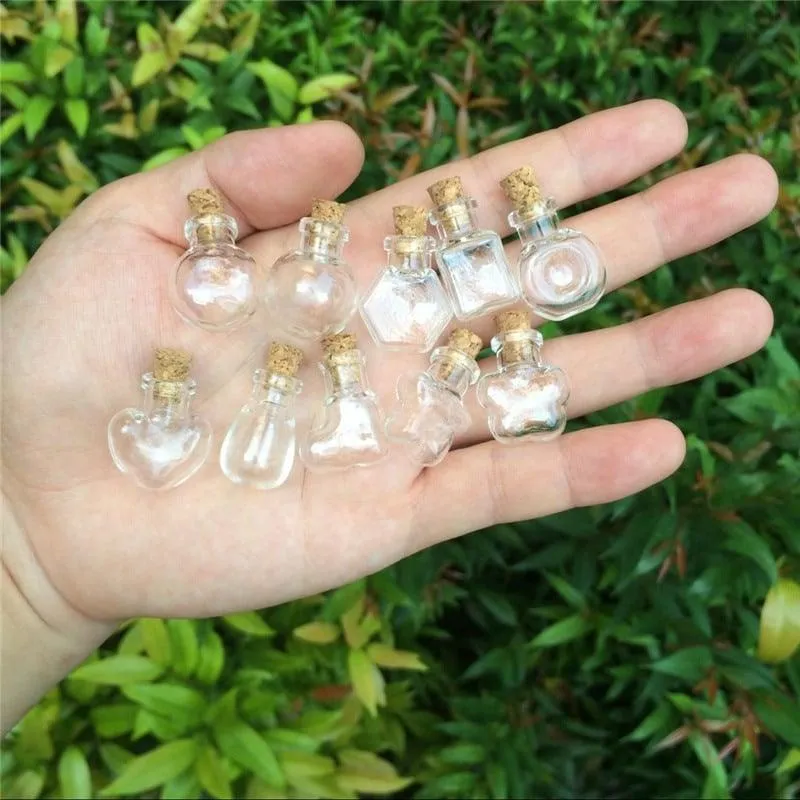 Set of 10 Mini Glass Bottles