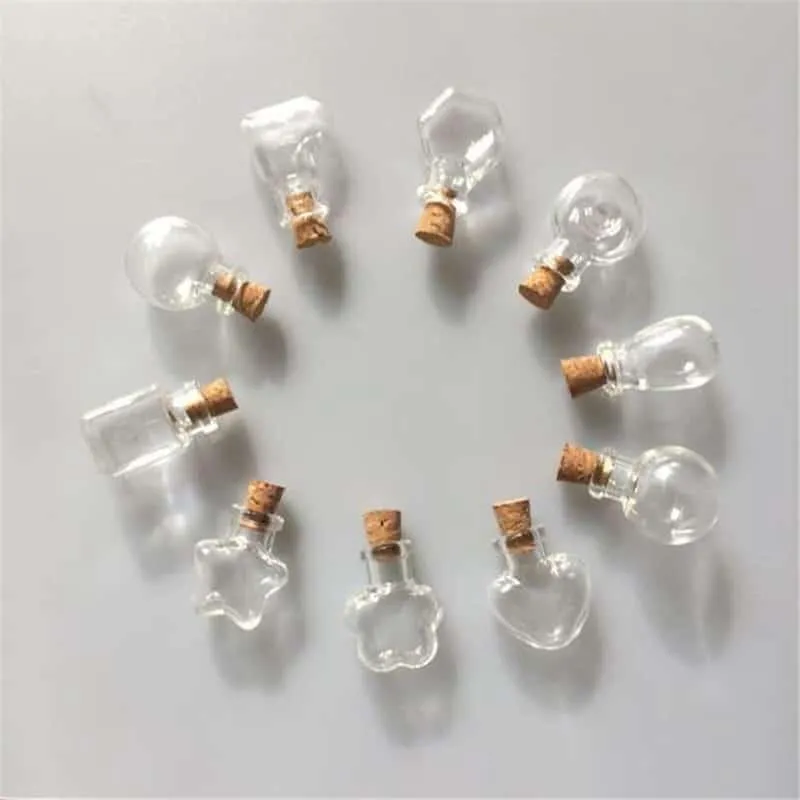Set of 10 Mini Glass Bottles