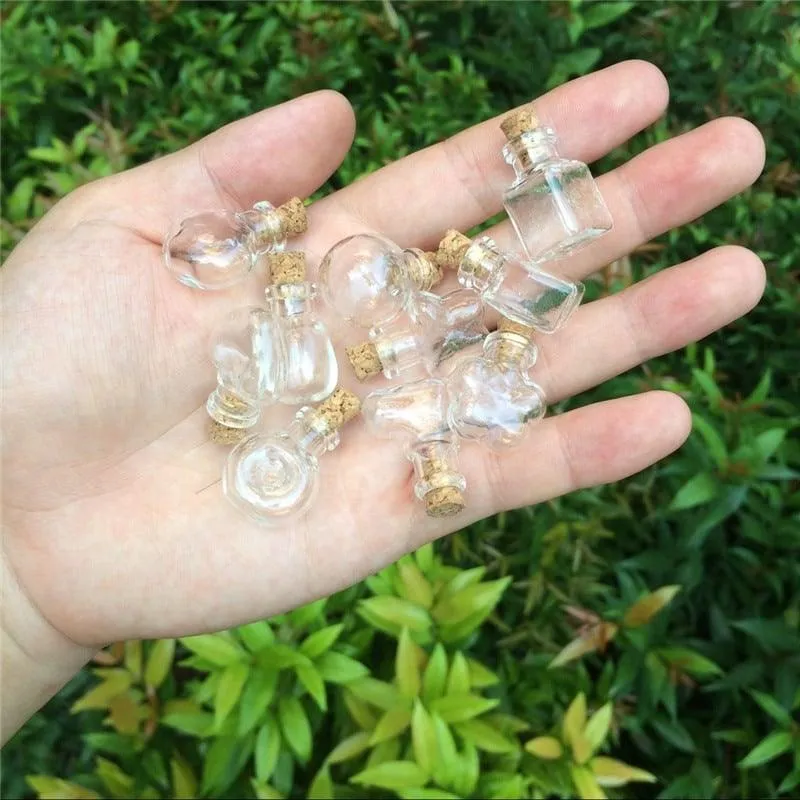 Set of 10 Mini Glass Bottles