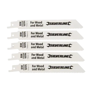Silverline Recip Saw Blades for Demolition 5pk - Bi-Metal - 10tpi - 150mm