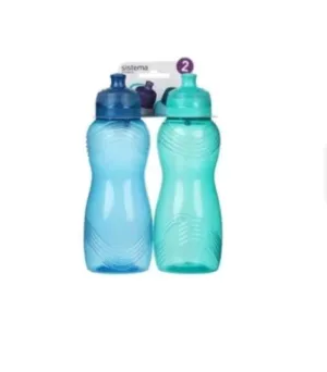 Sistema® Wave Drink Bottle 600ml – 2 Pack