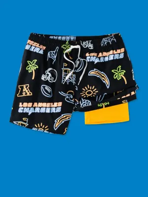 The Neon Chargers 5.5" (NFL Classic Lined Swim Trunks)